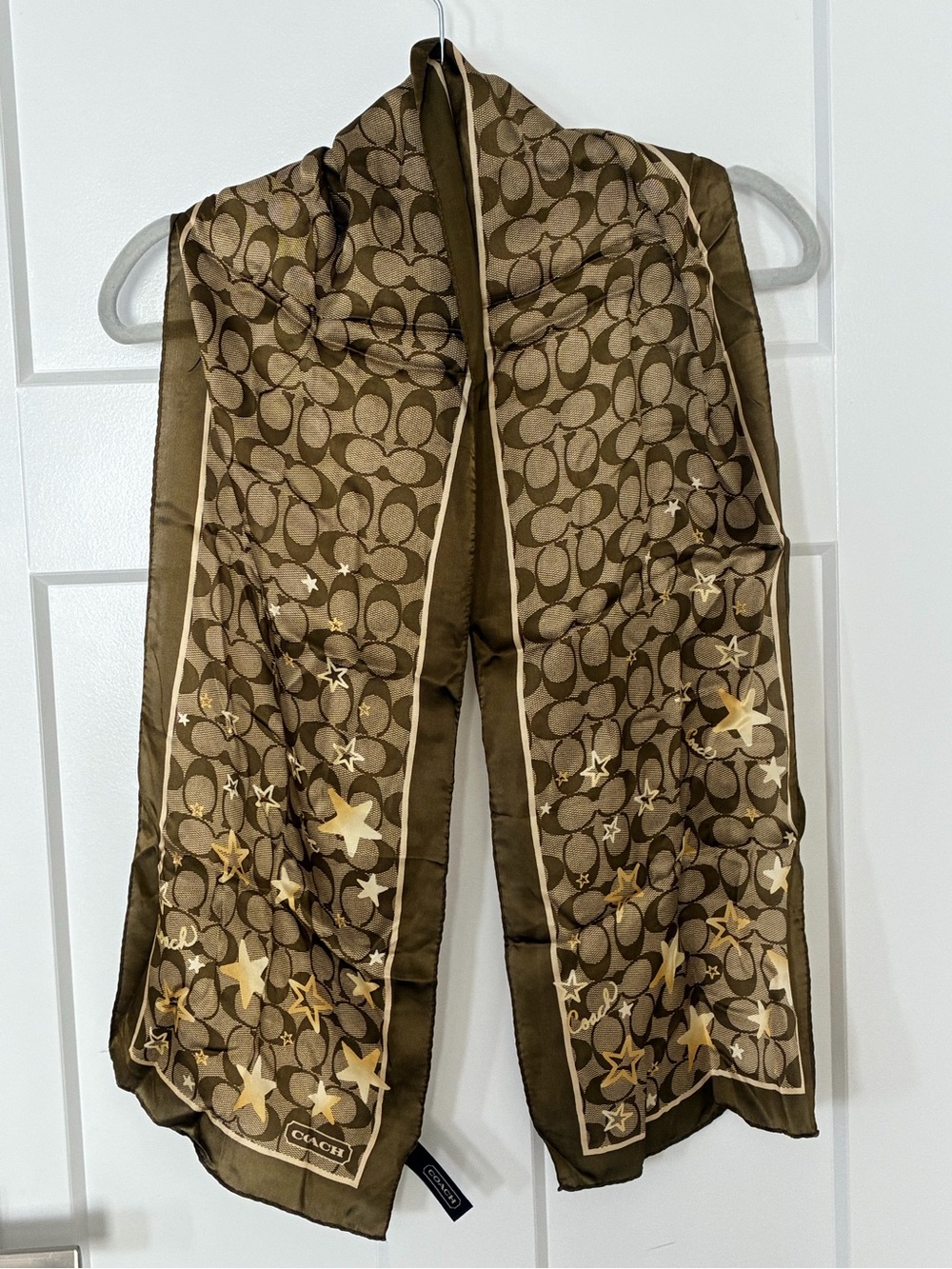 Coach Signature Star Print Silk Scarf